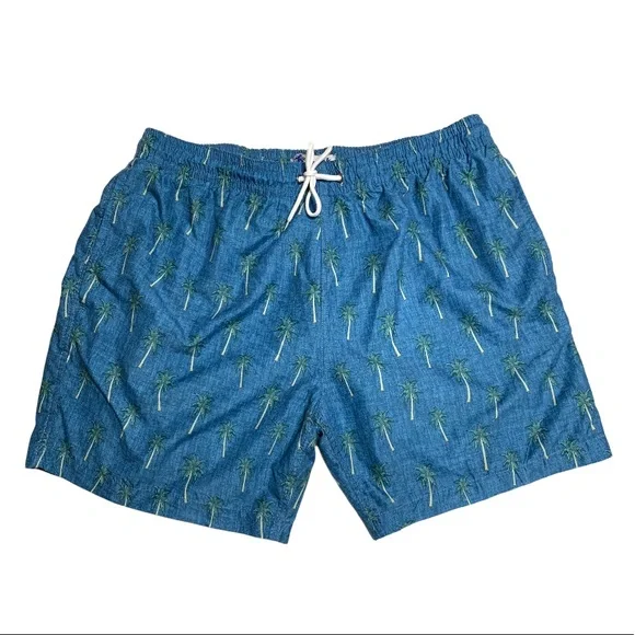 🆕 Blue Palm Tree Bathing Suit Swim by Trunks Surf & Swim Co Swim Shorts - Picture 3 of 7